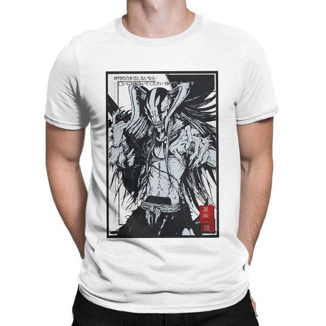 T-Shirt Ichigo Hollow Manga Bleach Floqué Adulte Homme Femme Courtes Manches