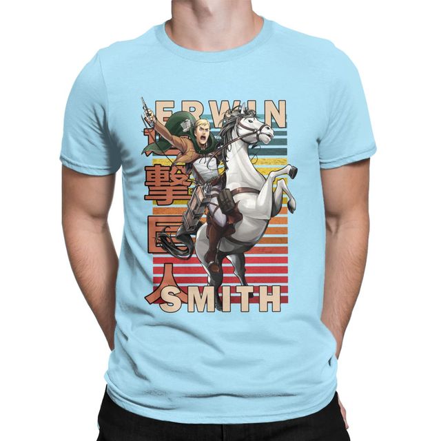 T-shirt Erwin Smith Attaque des Titans Floqué Adulte Homme Femme Courtes Manches Manga