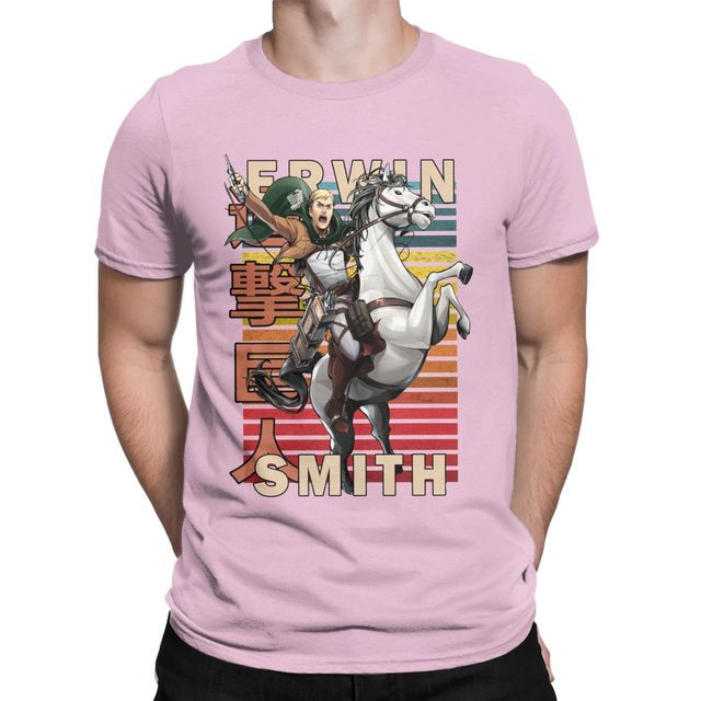 T-shirt Erwin Smith Attaque des Titans Floqué Adulte Homme Femme Courtes Manches Manga