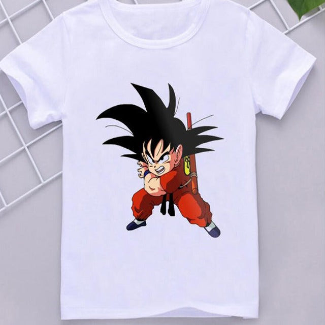 T-shirt Enfant Goku Kamehameha Dragon Ball Fille Garçon BLANC