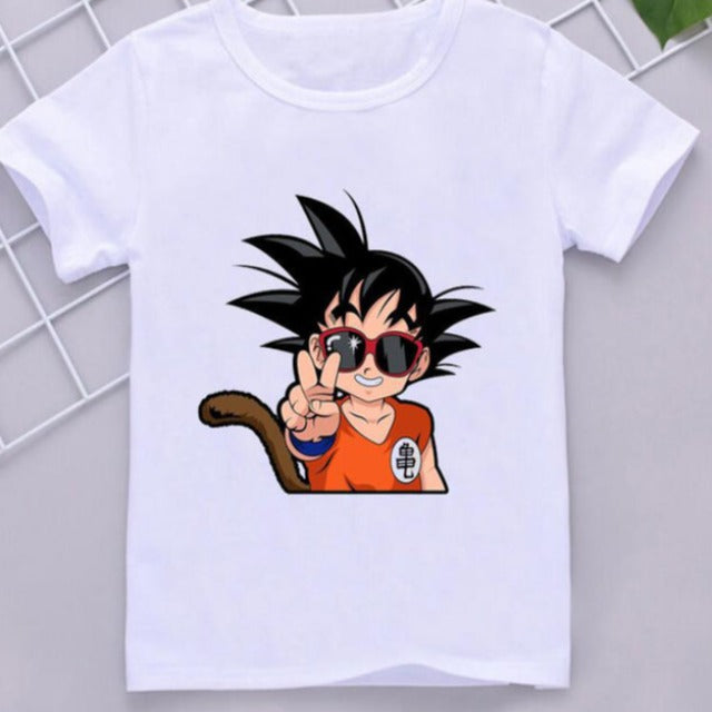 T-shirt Enfant Goku Victoire Dragon Ball Fille Garçon BLANC