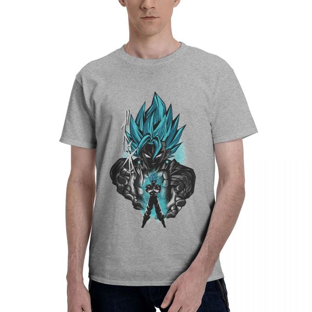 Vegeto Blue Dragon Ball Super Manga flocado adulto hombres mujeres camiseta de manga corta