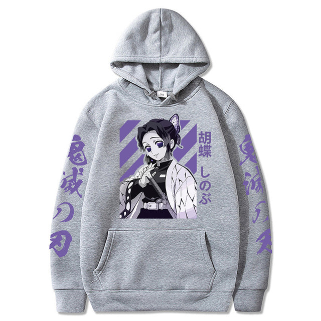Sweat à Capuche Demon Slayer Shinobu gris