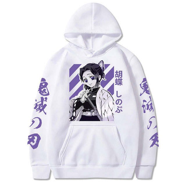 Sweat à Capuche Demon Slayer Shinobu Adulte Homme Femme Manches Longues