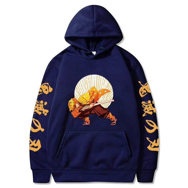 Sweat à Capuche Demon Slayer Zenitsu Premier Mouvement Adulte Homme Femme Manches Longues