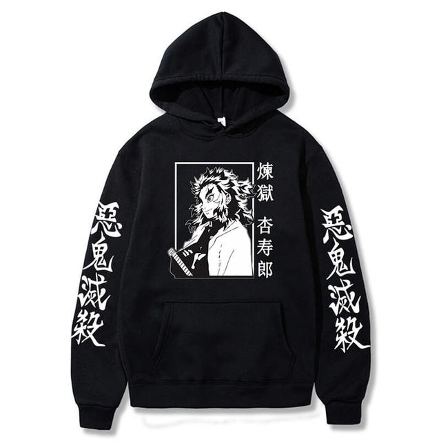 Sweat à Capuche Kyojuro Demon Slayer noir