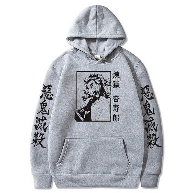 Sweat à Capuche Kyojuro Demon Slayer gris