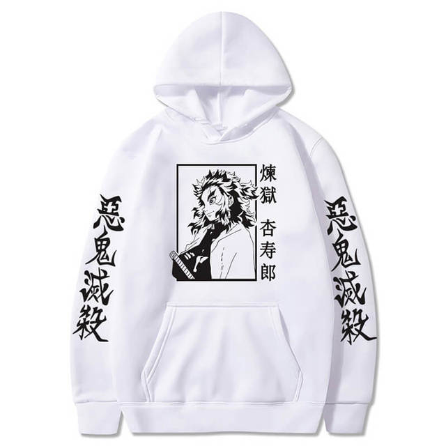 Sweat à Capuche Kyojuro Demon Slayer blanc