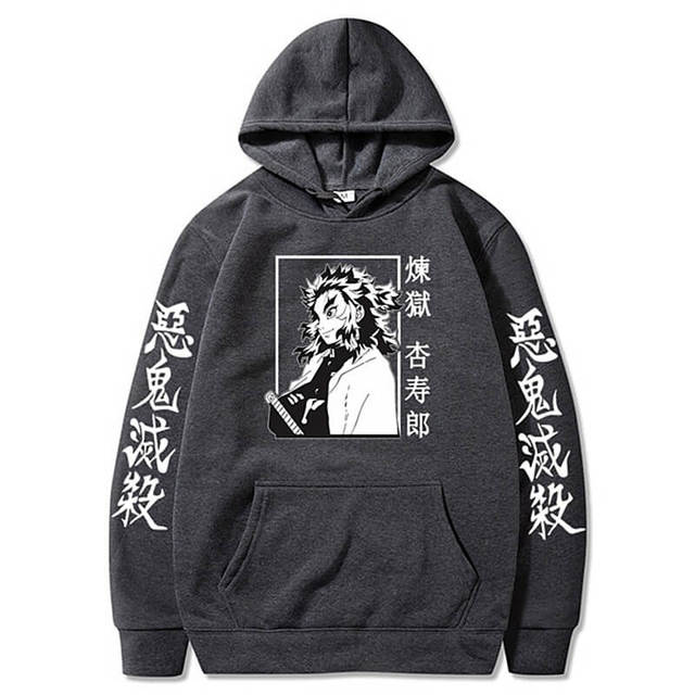 Sweat à Capuche Kyojuro Demon Slayer Adulte Homme Femme Manches Longues