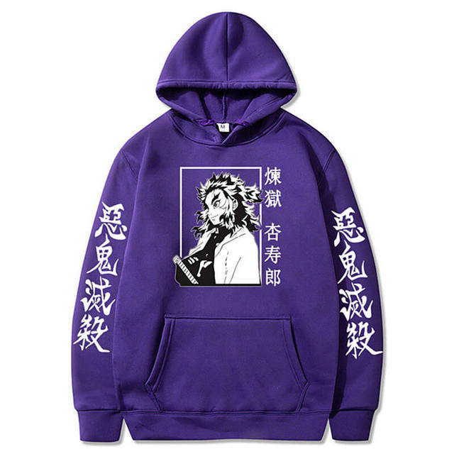 Sweat à Capuche Kyojuro Demon Slayer Adulte Homme Femme Manches Longues