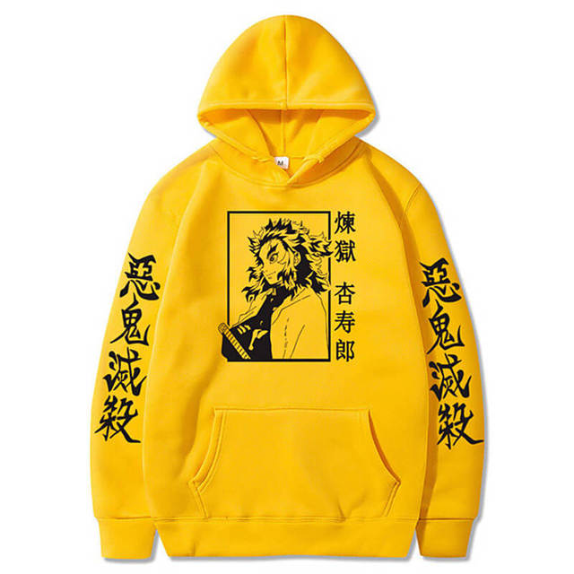 Sweat à Capuche Kyojuro Demon Slayer jaune