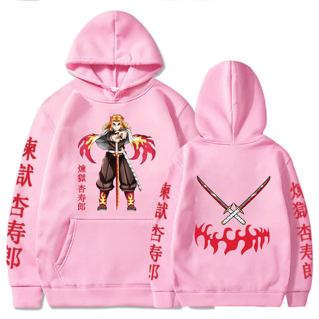 Sweat à Capuche Demon Slayer Kyojuro Rengoku rose