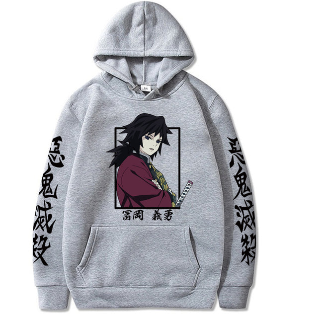 Sweat à Capuche Demon Slayer Giyu Tomioka gris
