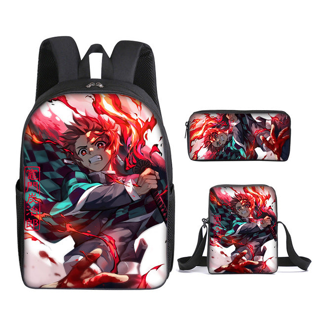 Cartable Tanjiro Demon Slayer Ensemble 3 Pièces