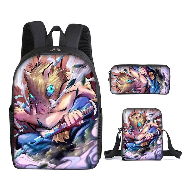 Cartable Inosuke Demon Slayer Ensemble 3 Pièces