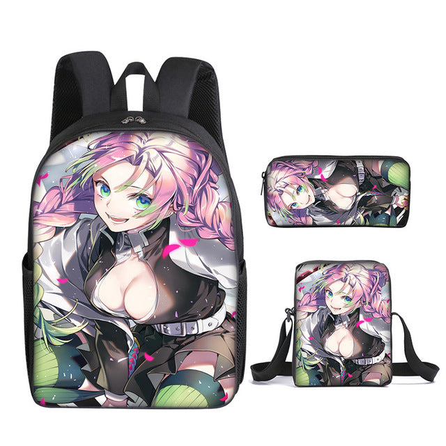Cartable Shinobu Pillier de l'Insecte Demon Slayer Ensemble 3 Pièces