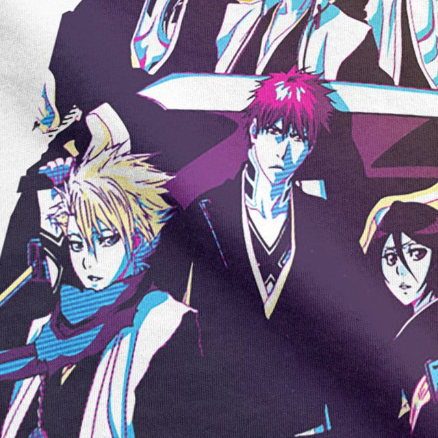 T-Shirt Bleach Personnages Manga Floqué Adulte Homme Femme Courtes Manches