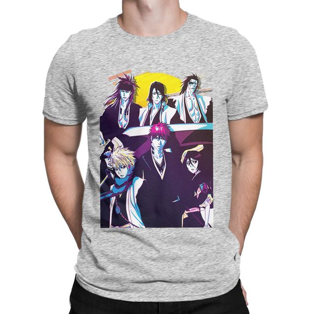 T-Shirt Bleach Personnages Manga Floqué Adulte Homme Femme Courtes Manches