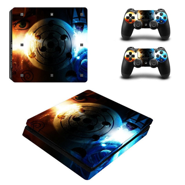 Sticker PS4 Slim &quot;Sharingan&quot; Naruto Autocollant Playstation Console &amp; Manette