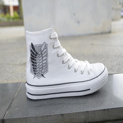 Chaussures Fermées Attack on Titan Baskets Converses Sneakers Adulte Homme Femme