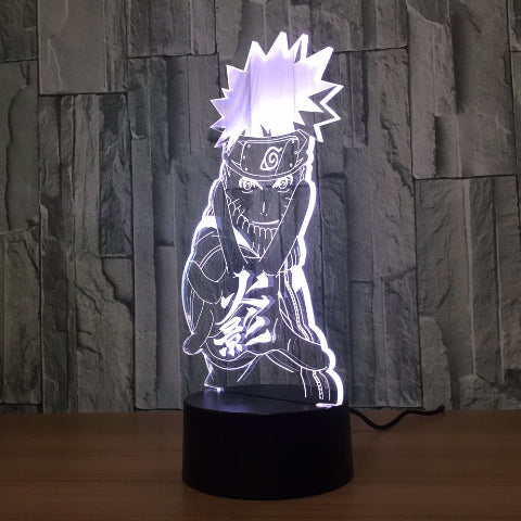 Lámpara de neón LED 3D de Naruto para decoración manga de cabecera u oficina