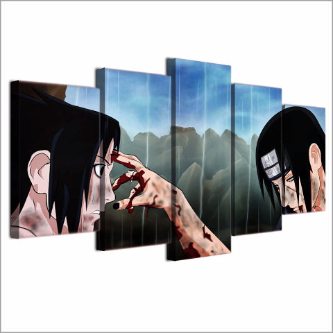 Sasuke Itachi pintura Deco lienzo marco de pared Manga Naruto