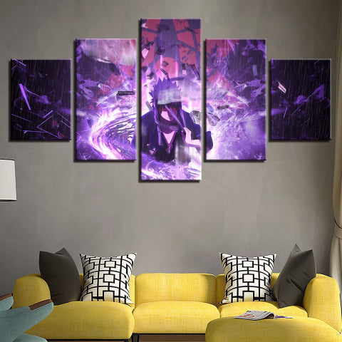 Tableau Sasuke Uchiwa Deco Toile Cadre Mural Manga Naruto