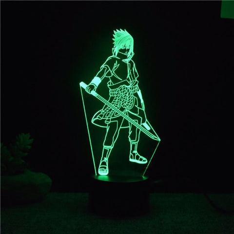 Sasuke Uchiha Lámpara Led Neón para Decoración de Mesita de Noche u Oficina Manga Naruto
