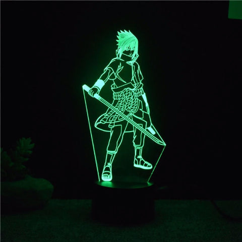 Lampe Sasuke Uchiwa Led Neon À Poser De Chevet ou Bureau Déco Manga Naruto