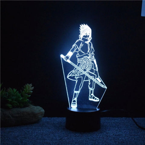 Sasuke Uchiha Lámpara Led Neón para Decoración de Mesita de Noche u Oficina Manga Naruto
