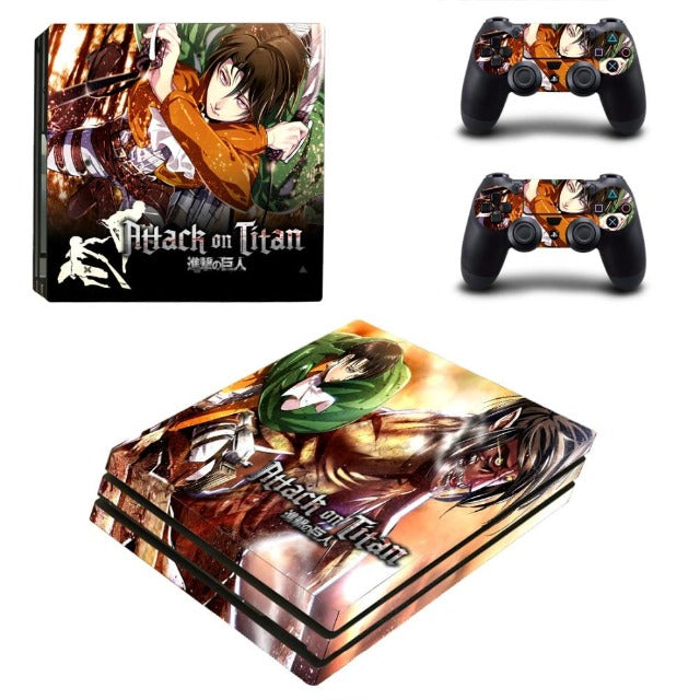 Sticker PS4 Pro &quot;Levi Ackerman&quot; Attaque Des Titans Autocollant Playstation Console &amp; Manette