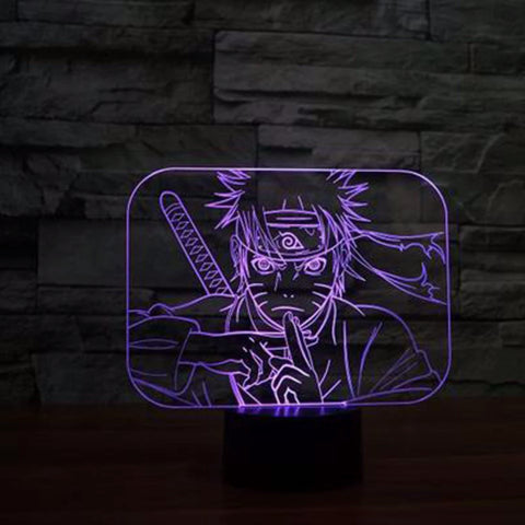 Lampada a LED Naruto Neon 3D per decorazioni Manga da comodino o da ufficio