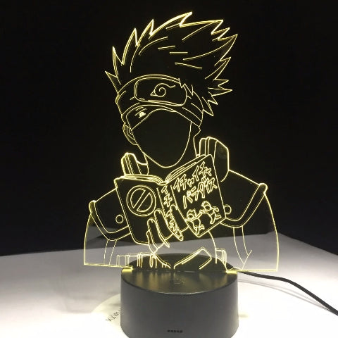 Lampada al neon Kakashi a LED per la decorazione del comodino o dell'ufficio Manga Naruto