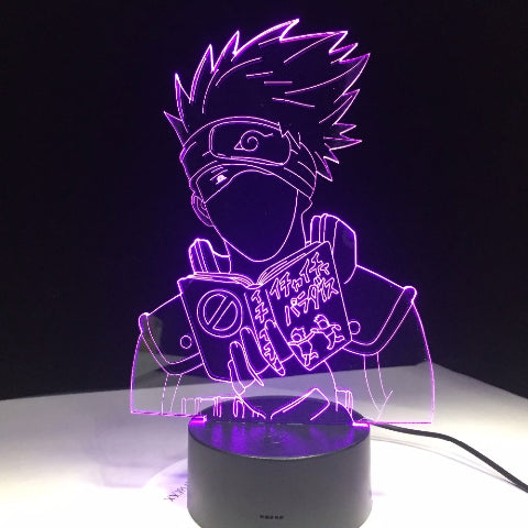 Lámpara Led Neón Kakashi para Decoración de Cabecera u Oficina Manga Naruto