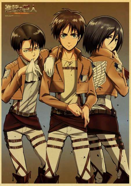 Poster Eren x Livaï x Mikasa