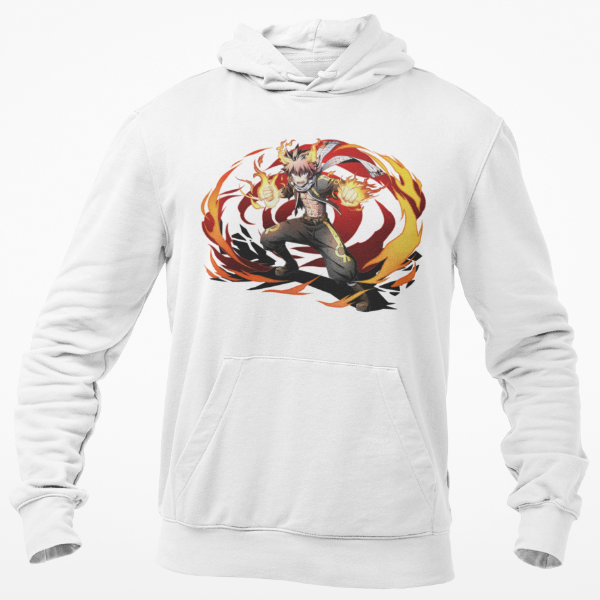 Sweat A Capuche Natsu Flamme Manga Fairy Tail blanc