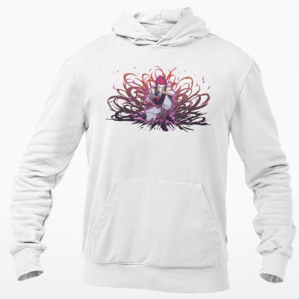Sweat A Capuche Hisoka Gum HxH blanc