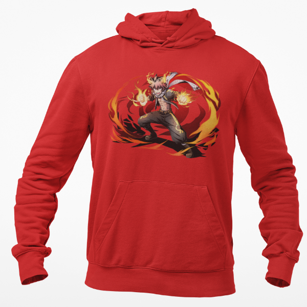 Sweat A Capuche Natsu Flamme Manga Fairy Tail rouge