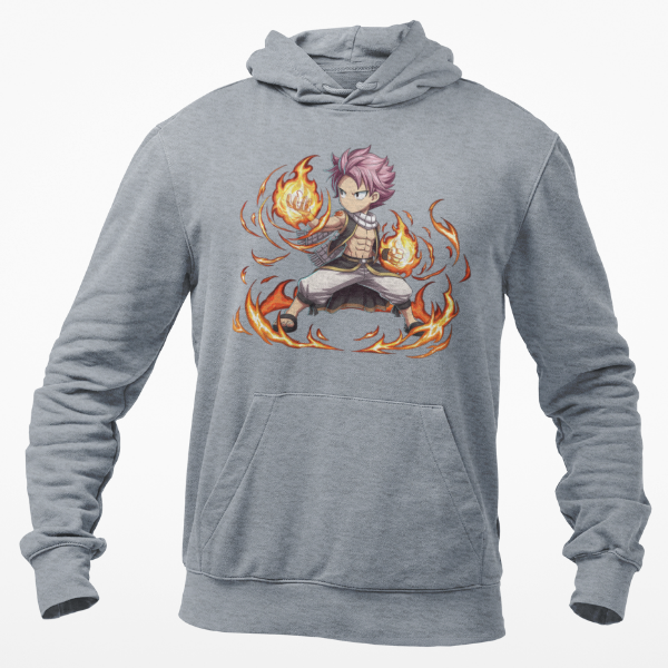 Sweat Natsu Flamme Manga Fairy Tail gris