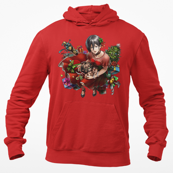 Sweat Mikasa Noël Attaque Des Titans rouge