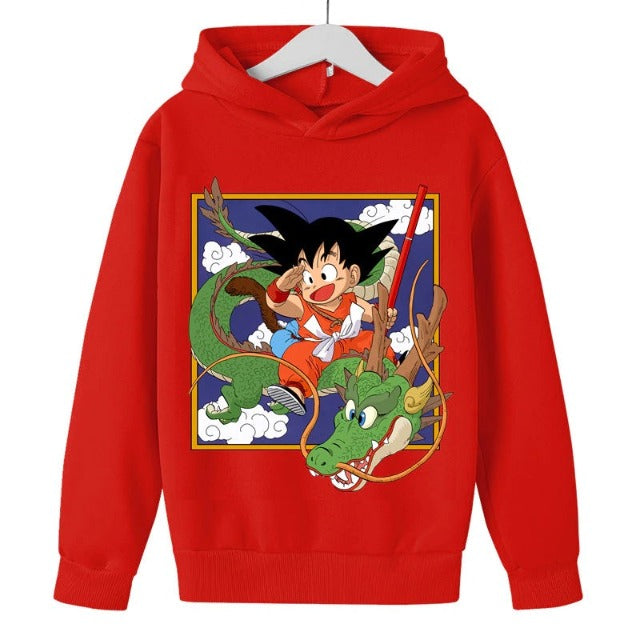 Sweat Enfant Dragon Ball Goku & Shenron ROUGE