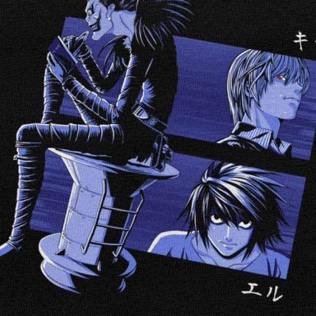 T-Shirt Manga Death Note Floqué Adulte Homme Femme Courtes Manches