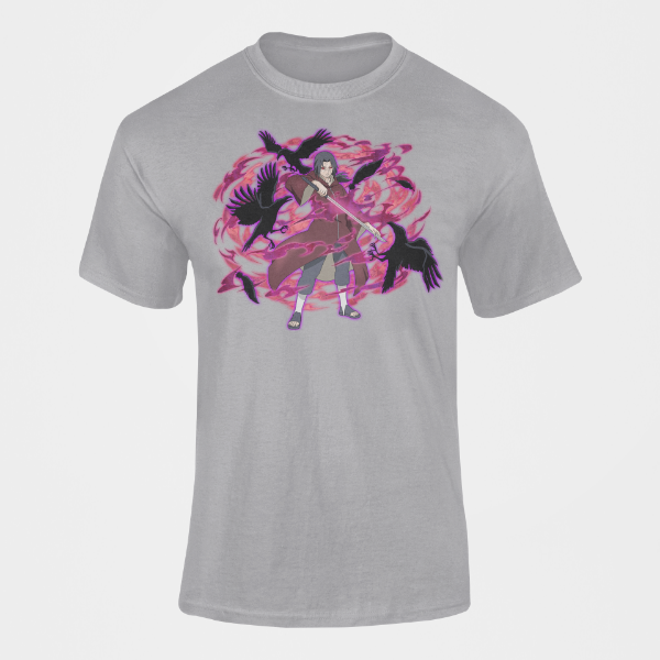 T-Shirt Itachi Uchiwa Adulte gris