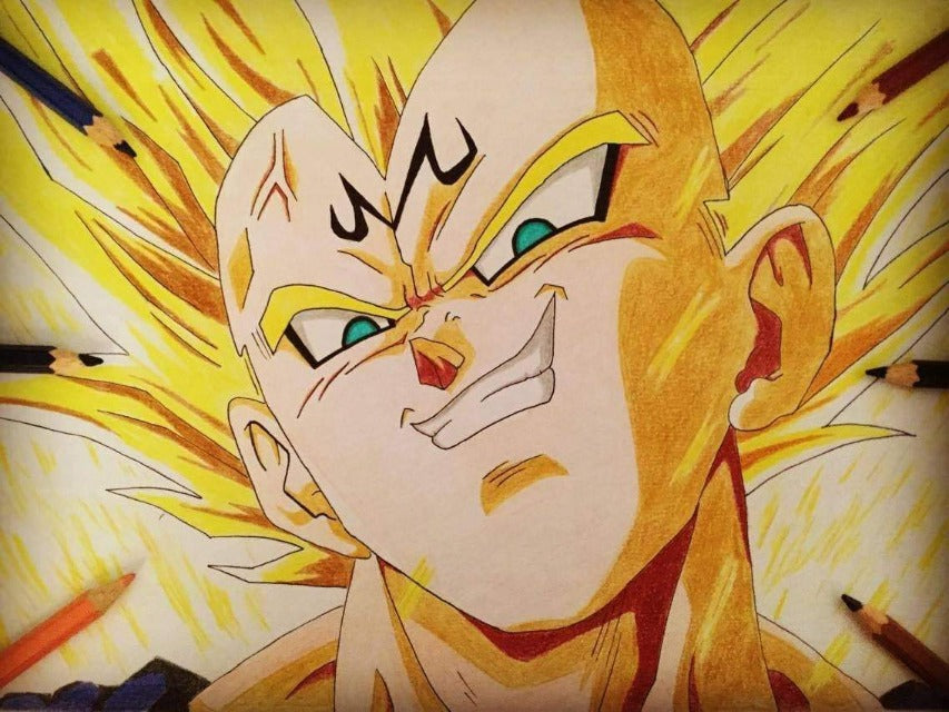 Pintura enmarcada de lienzo de Dragon Ball Z Vegeta