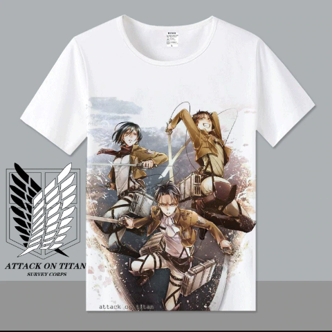 T-Shirt Livaï x Mikasa x Eren Attack on Titan